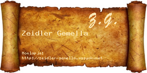 Zeidler Gemella névjegykártya